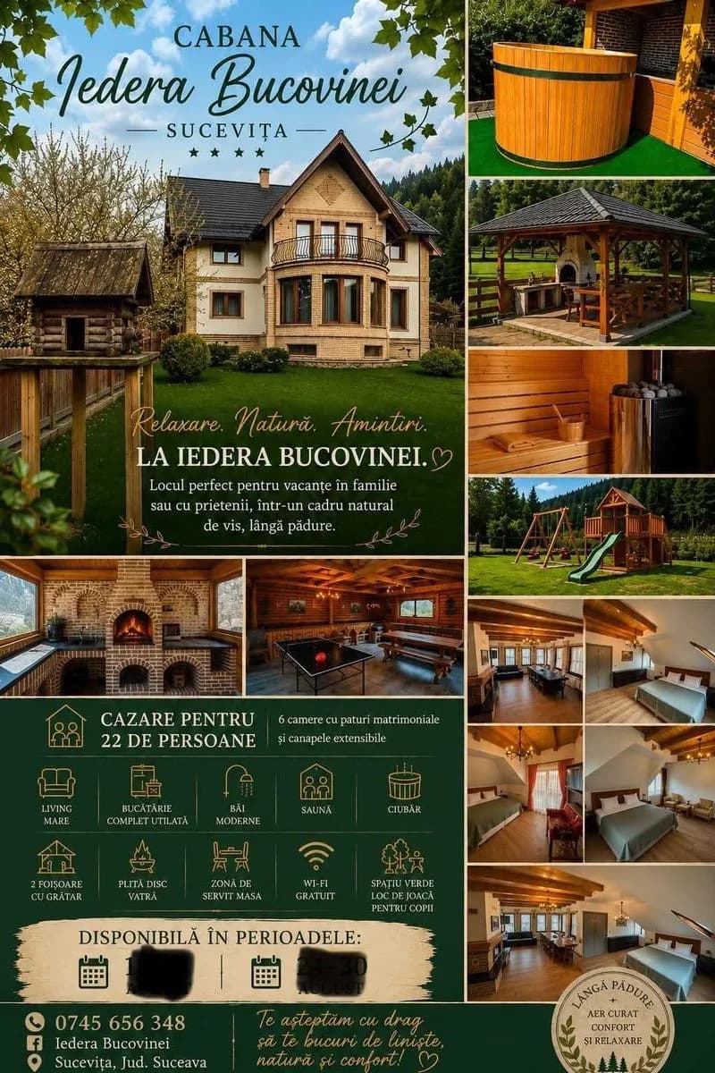 Cazare la Cabana Iedera Bucovinei din SUCEVITA — Sucevita, Suceava