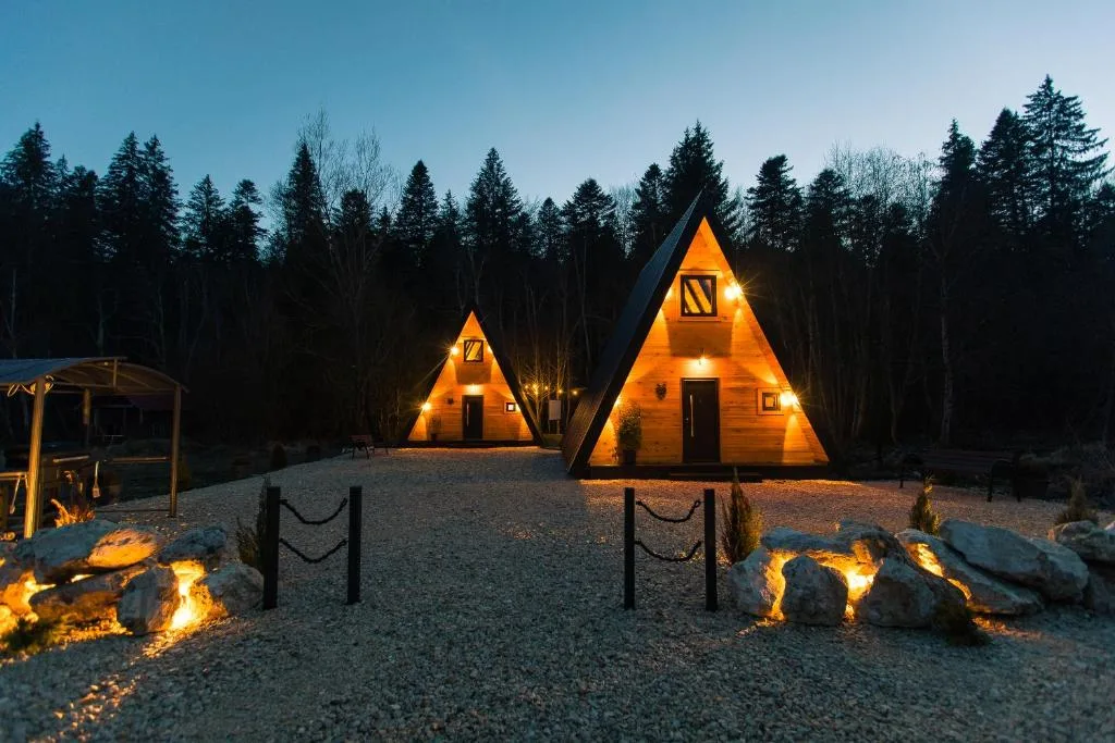 Cabană A-frame cu ciubăr în Predeal